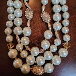 Chicos pearl and crystal necklace